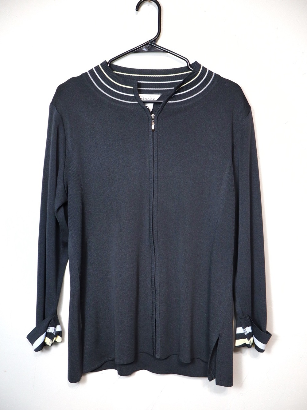 Misook Exclusively Misook Dark Gray Zip Up Casual Cardigan Jacket Size Woman's L